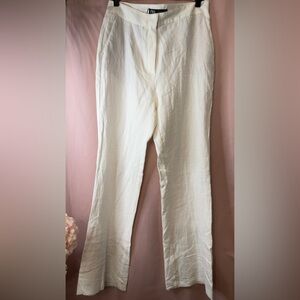 Zara Off-White Wide Leg Trousers